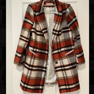 Bold Plaid Wool Coat